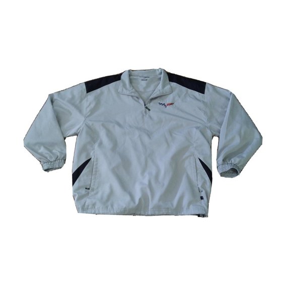 Men's Chevy Corvette Emblem Sweatshirt Pull Over Large Embroidered Golf Shirt - Picture 1 of 4